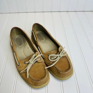 Sperry Topsider Laguna Beige Tan Boat Shoes Sz 7.5
